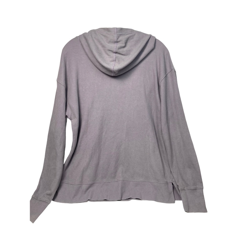 Jockey Women's Waffle Knit Hoodie Small Lavender Gray Pullover Lounge Top NWT - Picture 3 of 6